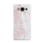 Monogrammed Pink White Ink Marble Samsung Galaxy A3 Case