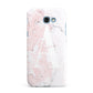 Monogrammed Pink White Ink Marble Samsung Galaxy A7 2017 Case