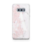 Monogrammed Pink White Ink Marble Samsung Galaxy S10E Case