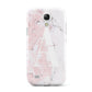 Monogrammed Pink White Ink Marble Samsung Galaxy S4 Mini Case