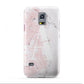 Monogrammed Pink White Ink Marble Samsung Galaxy S5 Mini Case