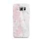 Monogrammed Pink White Ink Marble Samsung Galaxy S6 Case