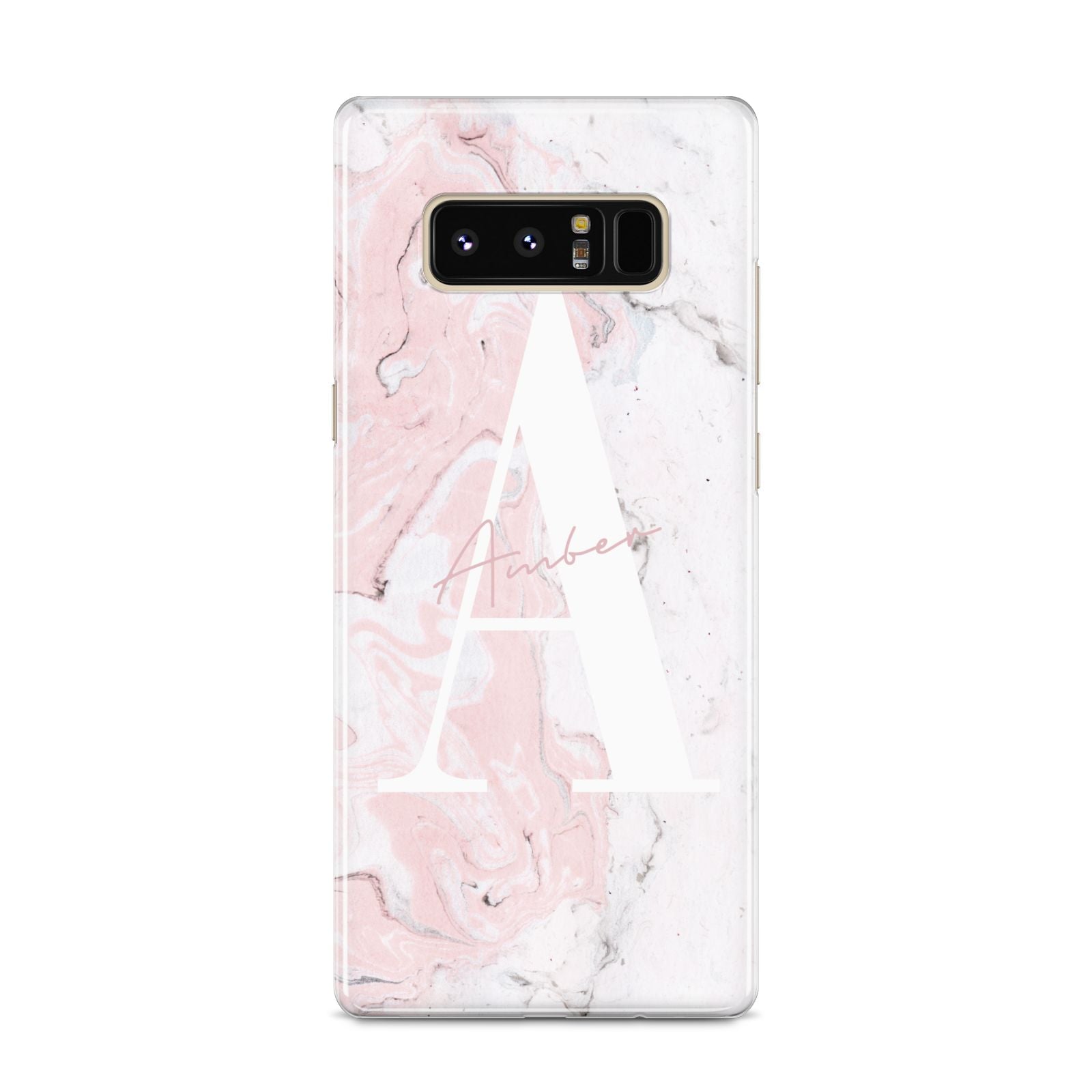 Monogrammed Pink White Ink Marble Samsung Galaxy S8 Case