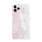 Monogrammed Pink White Ink Marble iPhone 11 Pro 3D Snap Case