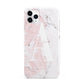 Monogrammed Pink White Ink Marble iPhone 11 Pro Max 3D Tough Case