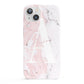 Monogrammed Pink White Ink Marble iPhone 13 Full Wrap 3D Snap Case
