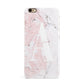 Monogrammed Pink White Ink Marble iPhone 6 Plus 3D Snap Case on Gold Phone