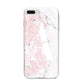 Monogrammed Pink White Ink Marble iPhone 8 Plus Bumper Case on Silver iPhone