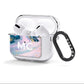 Monogrammed Purple Gold Glitter Marble AirPods Clear Case 3rd Gen Side Image