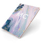 Monogrammed Purple Gold Glitter Marble Apple iPad Case on Rose Gold iPad Side View