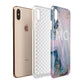Monogrammed Purple Gold Glitter Marble Apple iPhone Xs Max 3D Tough Case Expanded View