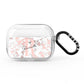 Monogrammed Rose Gold Marble AirPods Pro Clear Case