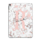 Monogrammed Rose Gold Marble Apple iPad Grey Case