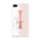 Monogrammed Rose Gold Marble Apple iPhone 4s Case