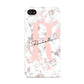 Monogrammed Rose Gold Marble Apple iPhone 4s Case
