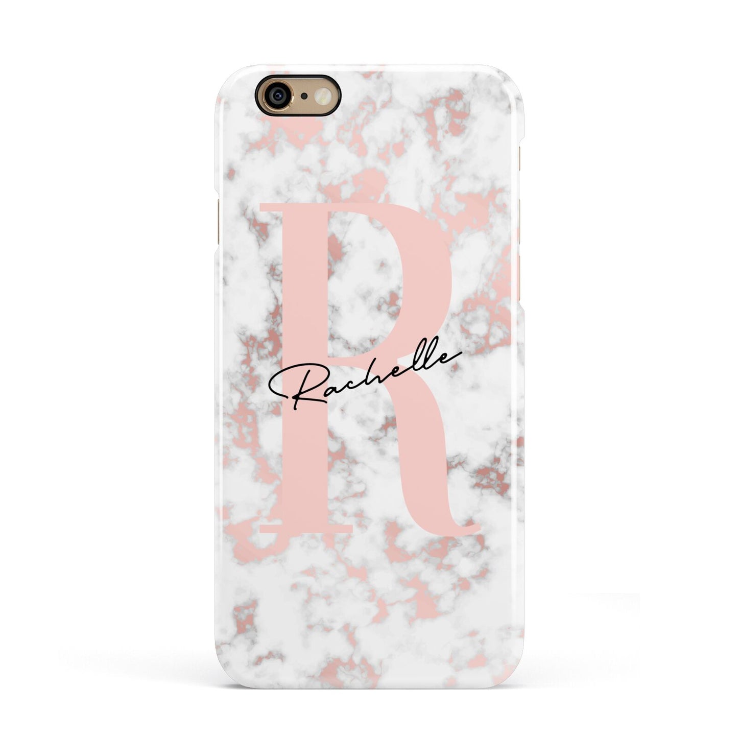 Monogrammed Rose Gold Marble Apple iPhone 6 3D Snap Case