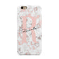 Monogrammed Rose Gold Marble Apple iPhone 6 3D Tough Case