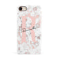 Monogrammed Rose Gold Marble Apple iPhone 7 8 3D Snap Case