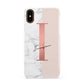 Monogrammed Rose Gold Marble Apple iPhone XS 3D Snap Case