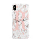 Monogrammed Rose Gold Marble Apple iPhone Xs Max 3D Tough Case