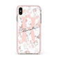 Monogrammed Rose Gold Marble Apple iPhone Xs Max Impact Case Pink Edge on Gold Phone