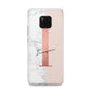 Monogrammed Rose Gold Marble Huawei Mate 20 Pro Phone Case
