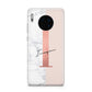 Monogrammed Rose Gold Marble Huawei Mate 30