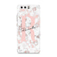 Monogrammed Rose Gold Marble Huawei P10 Phone Case