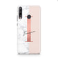 Monogrammed Rose Gold Marble Huawei P40 Lite E Phone Case