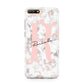 Monogrammed Rose Gold Marble Huawei Y6 2018