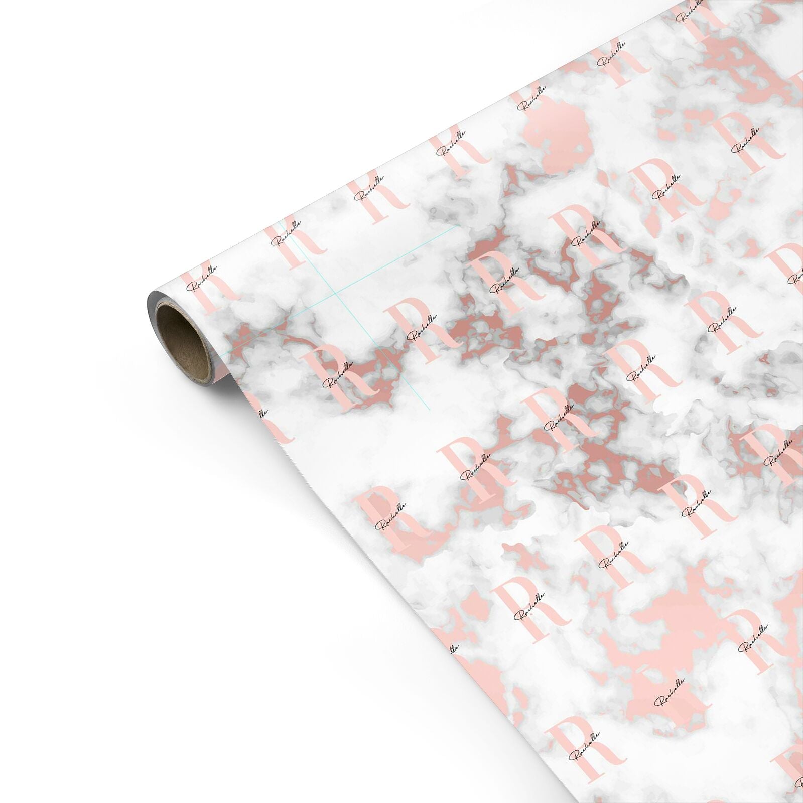 Monogrammed Rose Gold Marble Personalised Gift Wrap