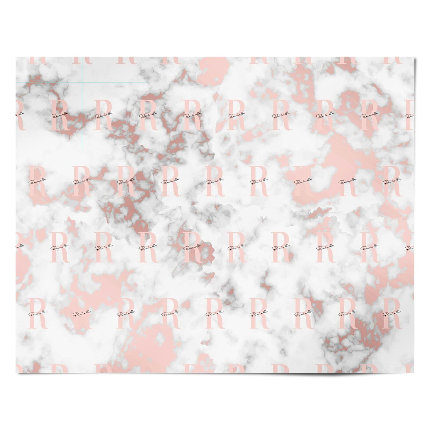 Monogrammed Rose Gold Marble Personalised Wrapping Paper Alternative
