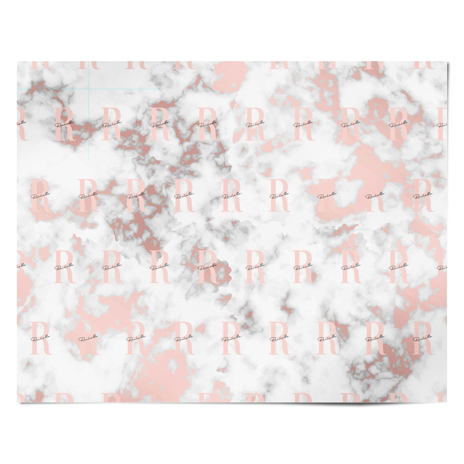 Monogrammed Rose Gold Marble Personalised Wrapping Paper Alternative