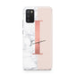 Monogrammed Rose Gold Marble Samsung A02s Case