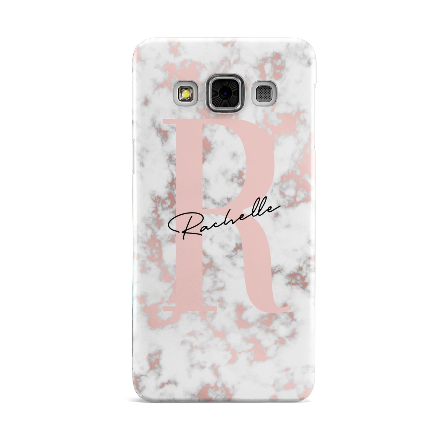 Monogrammed Rose Gold Marble Samsung Galaxy A3 Case