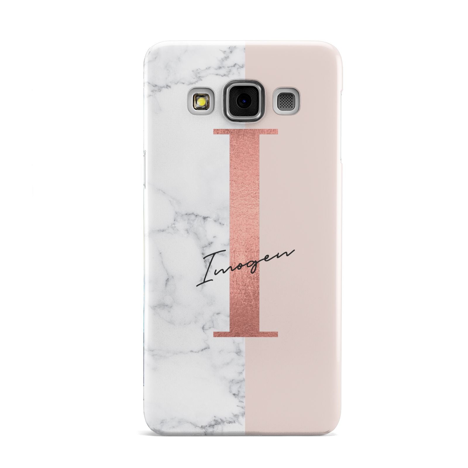 Monogrammed Rose Gold Marble Samsung Galaxy A3 Case