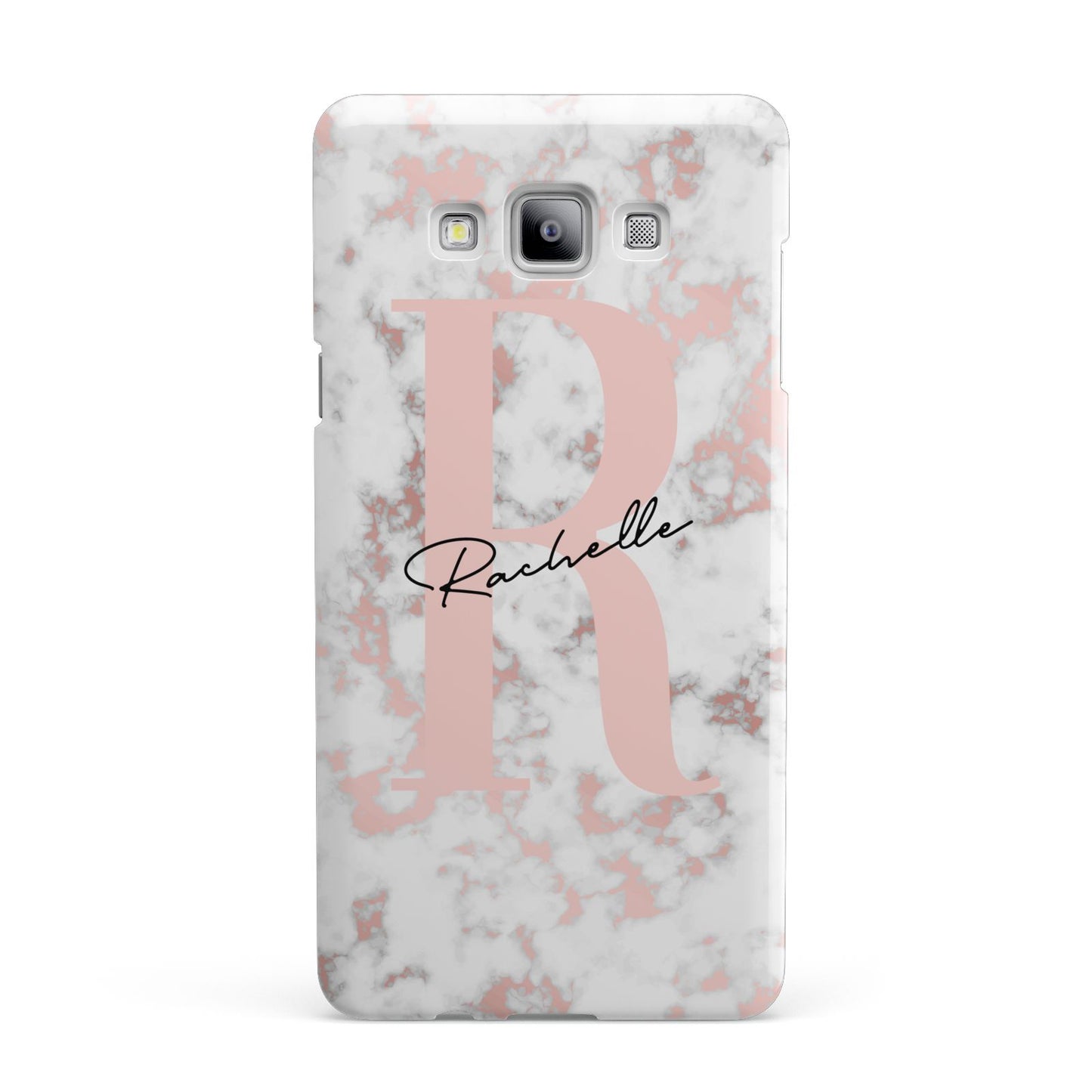 Monogrammed Rose Gold Marble Samsung Galaxy A7 2015 Case