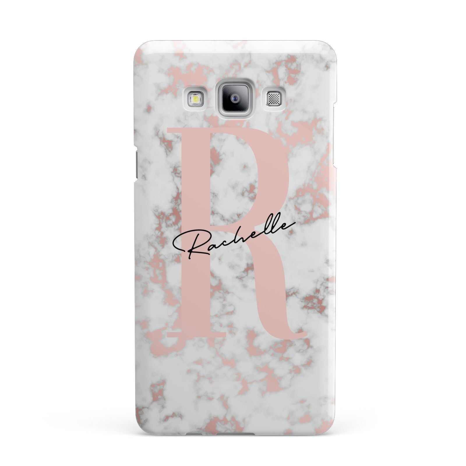 Monogrammed Rose Gold Marble Samsung Galaxy A7 2015 Case