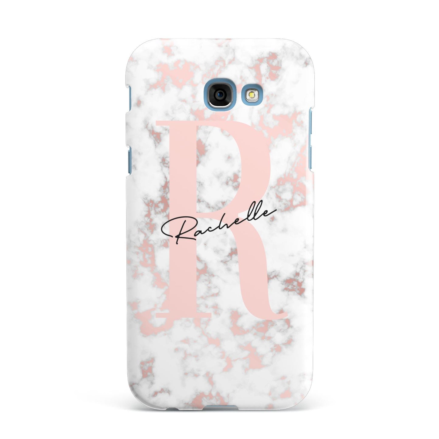 Monogrammed Rose Gold Marble Samsung Galaxy A7 2017 Case