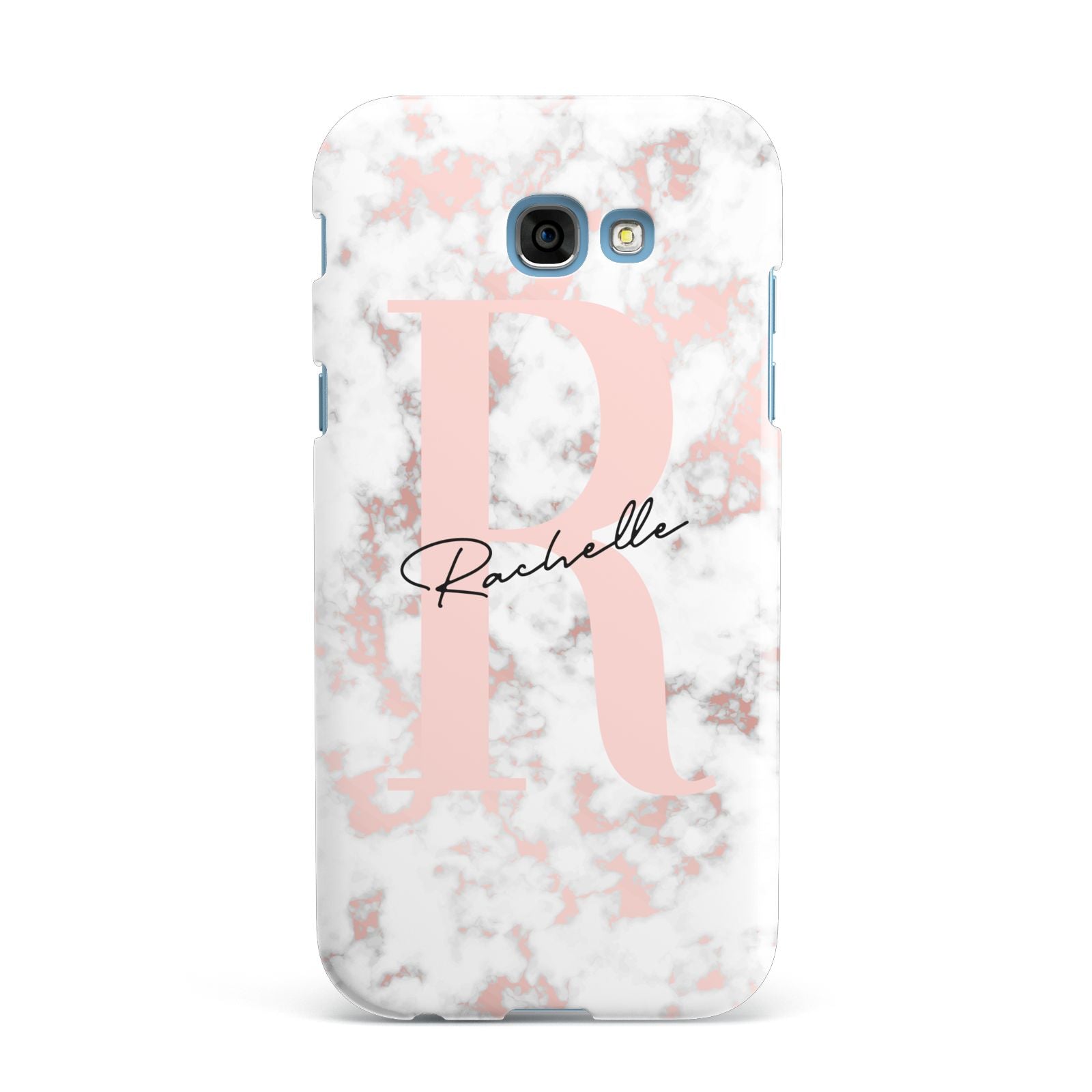 Monogrammed Rose Gold Marble Samsung Galaxy A7 2017 Case