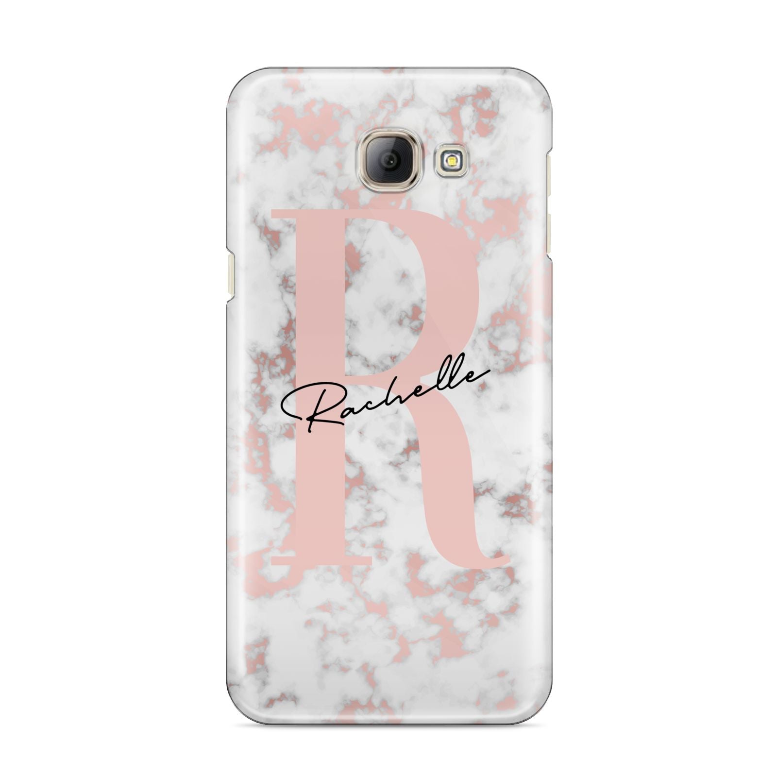 Monogrammed Rose Gold Marble Samsung Galaxy A8 2016 Case