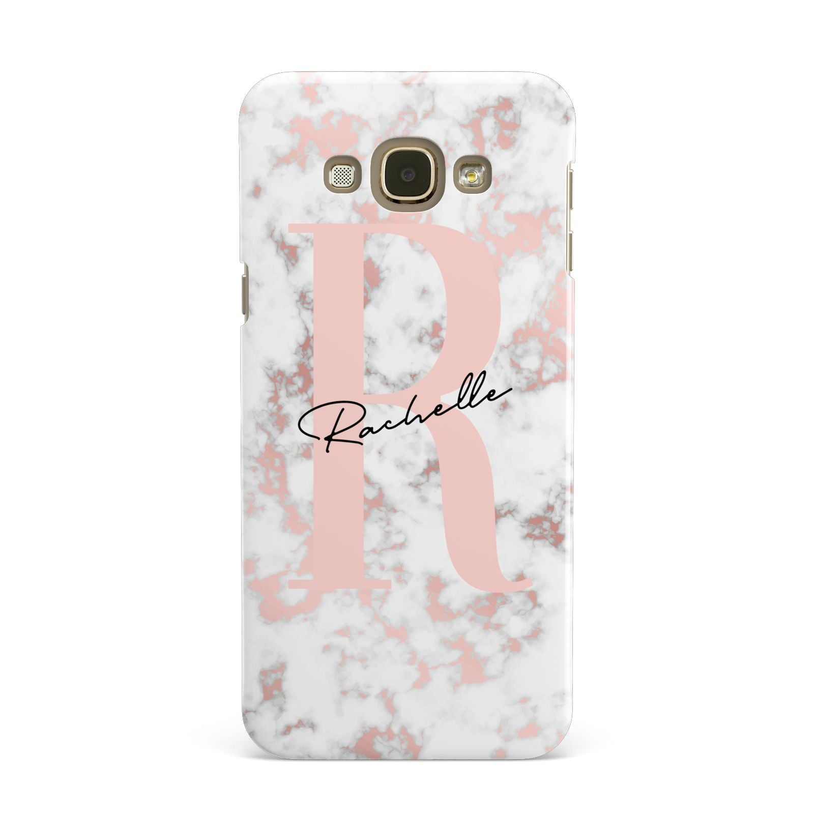 Monogrammed Rose Gold Marble Samsung Galaxy A8 Case