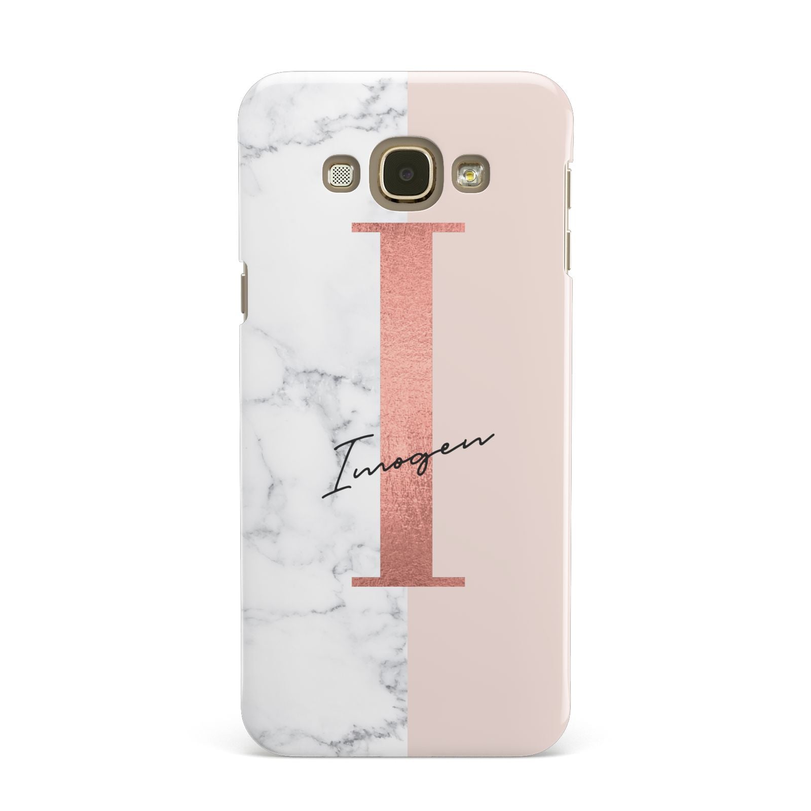 Monogrammed Rose Gold Marble Samsung Galaxy A8 Case