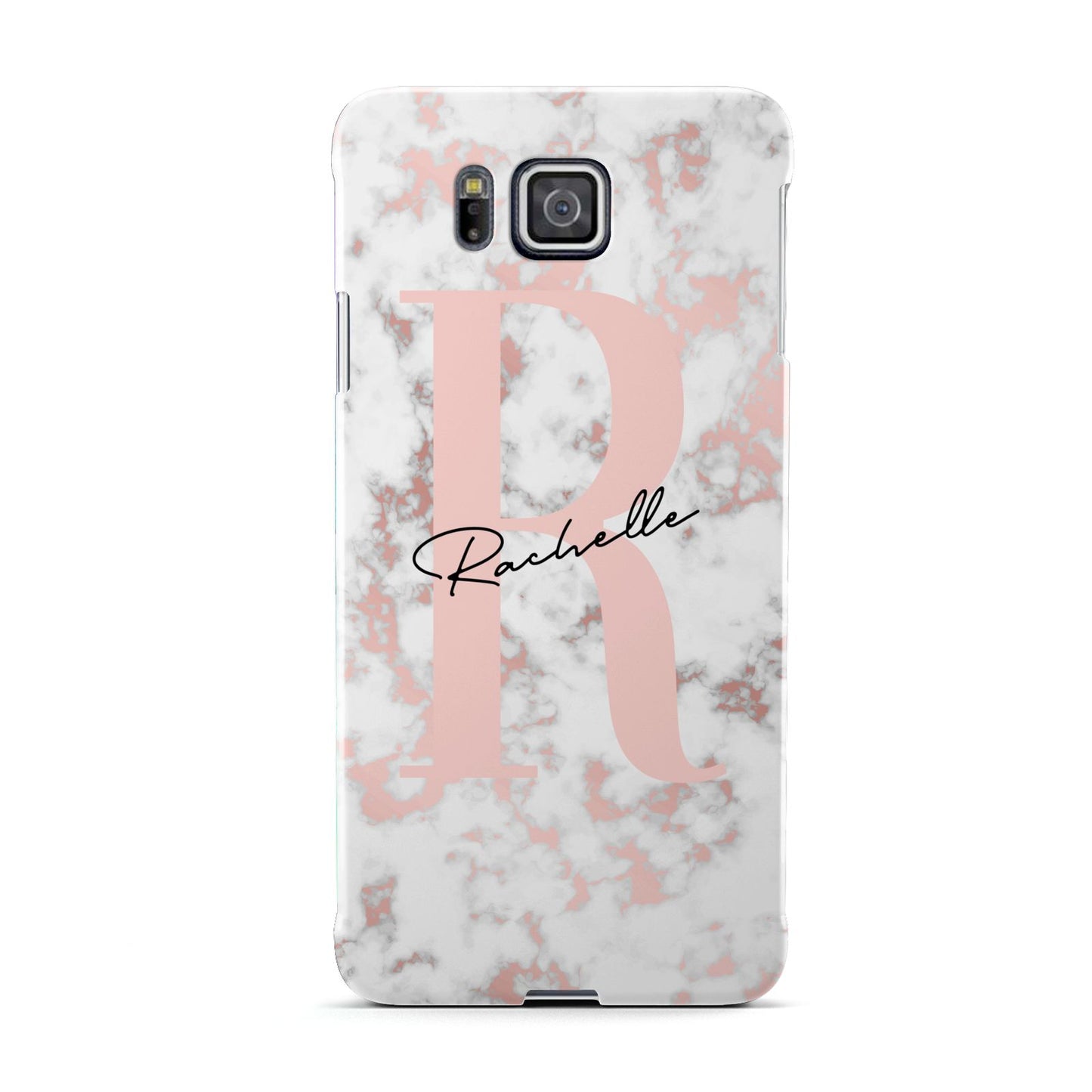 Monogrammed Rose Gold Marble Samsung Galaxy Alpha Case