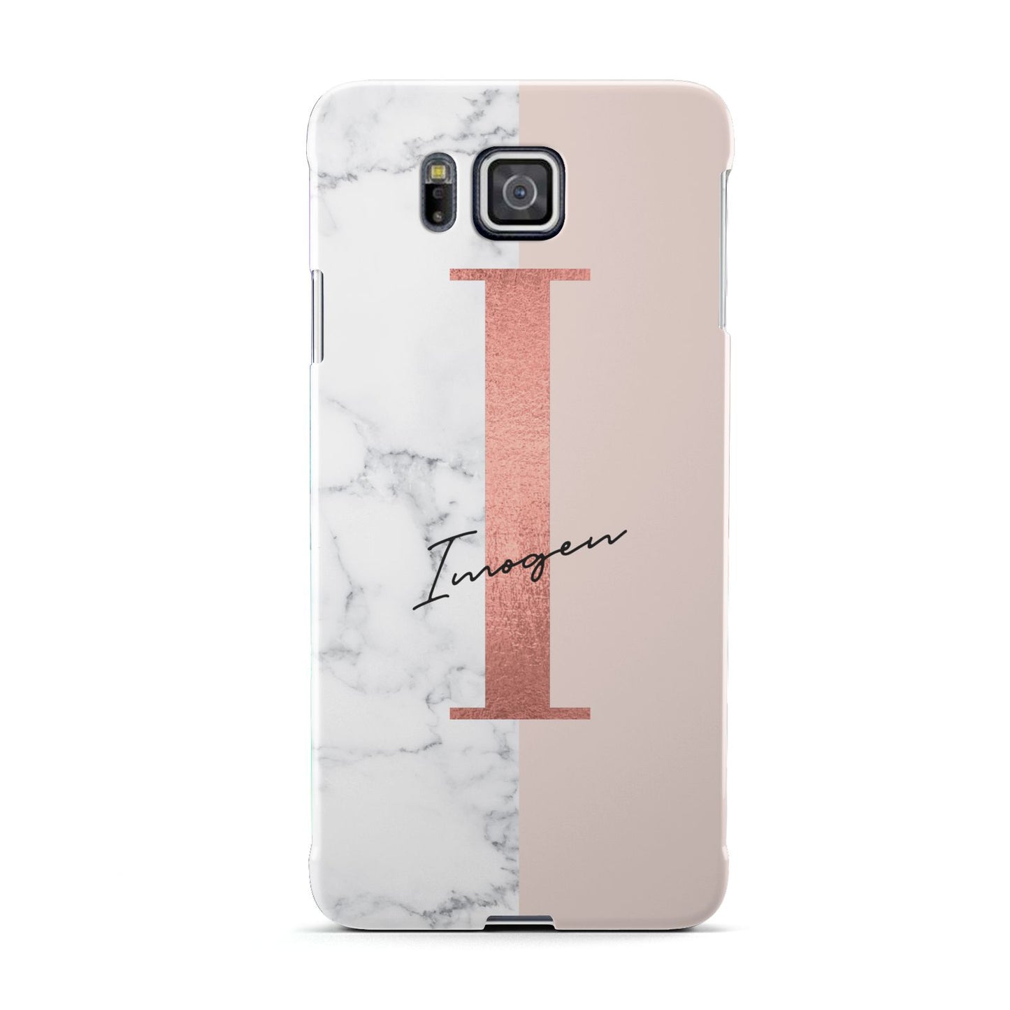 Monogrammed Rose Gold Marble Samsung Galaxy Alpha Case