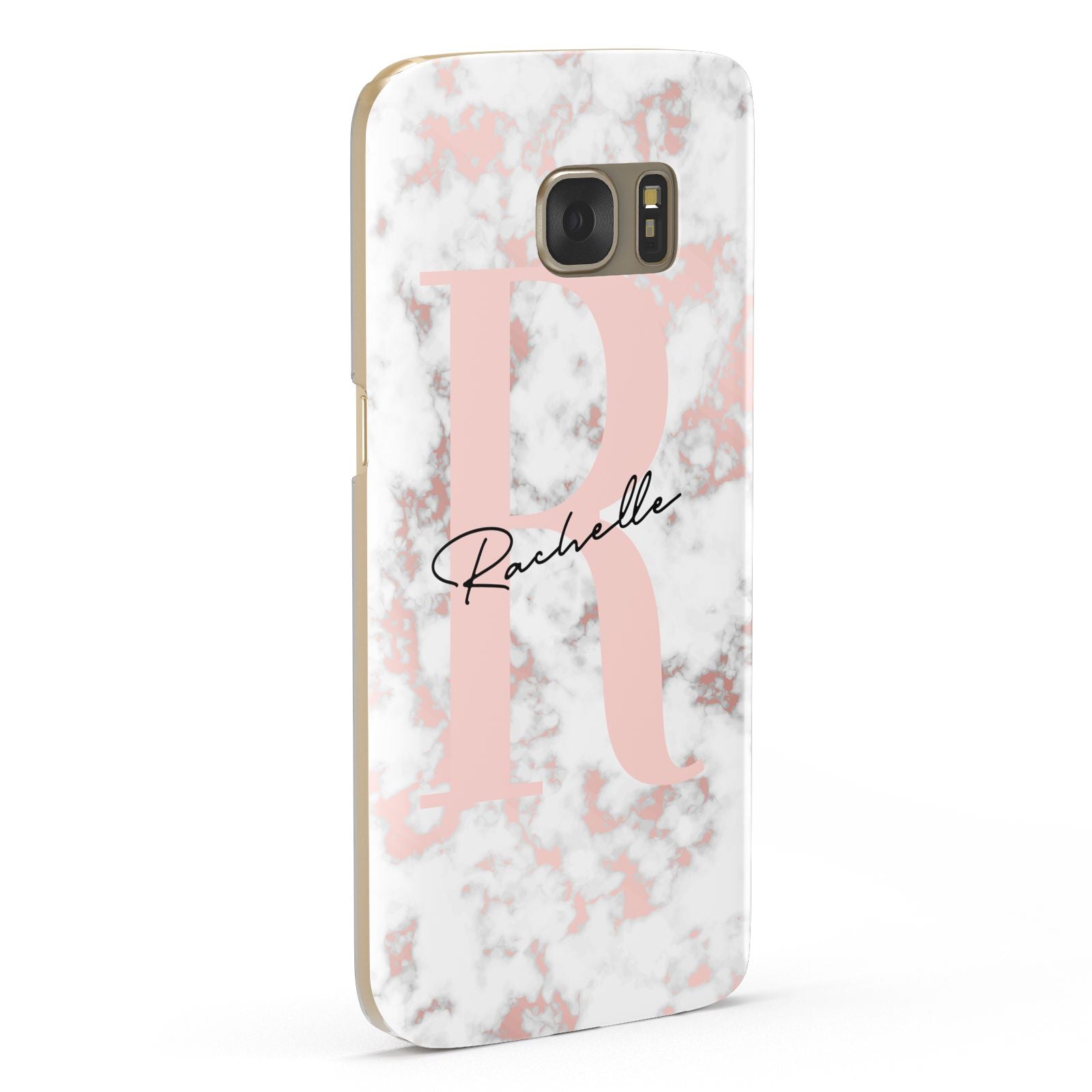 Monogrammed Rose Gold Marble Samsung Galaxy Case Fourty Five Degrees