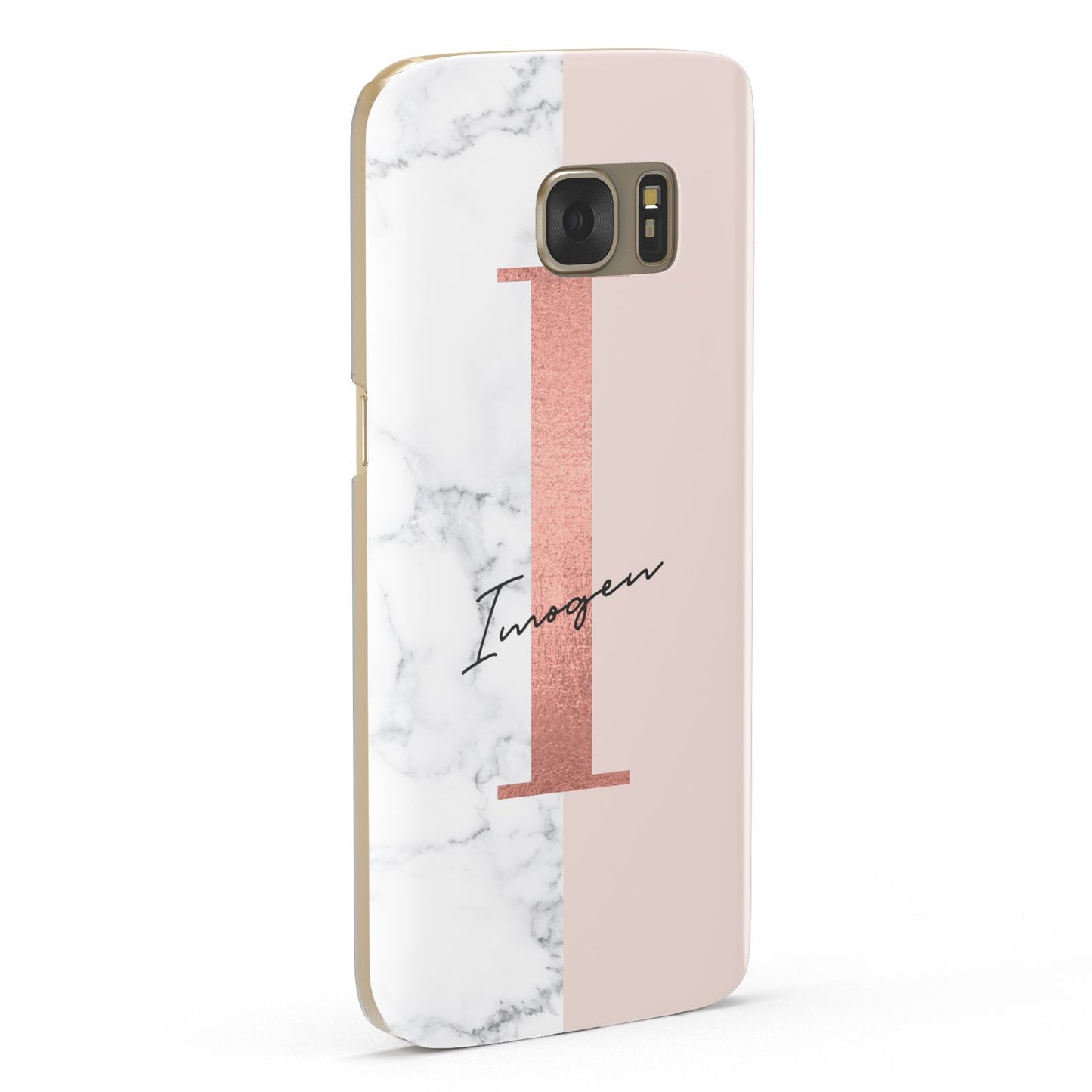 Monogrammed Rose Gold Marble Samsung Galaxy Case Fourty Five Degrees