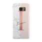 Monogrammed Rose Gold Marble Samsung Galaxy Case