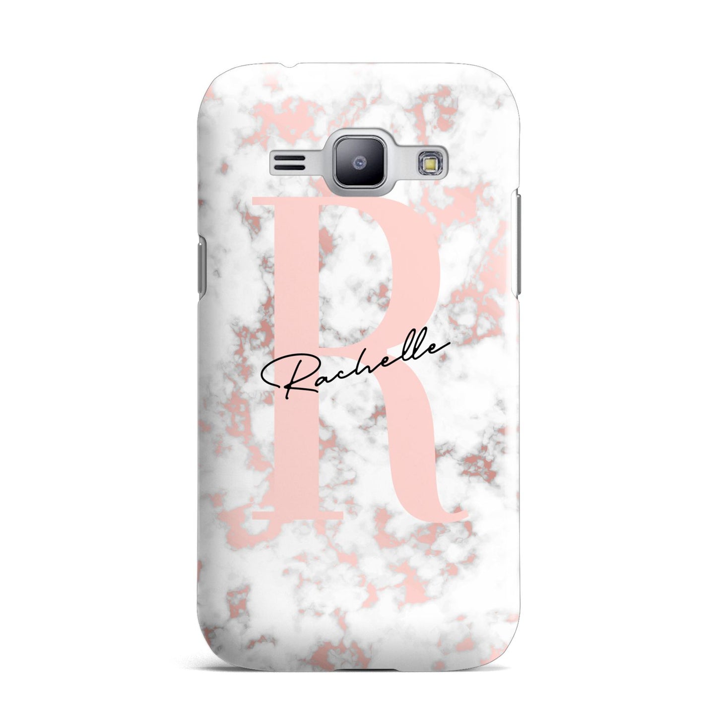Monogrammed Rose Gold Marble Samsung Galaxy J1 2015 Case