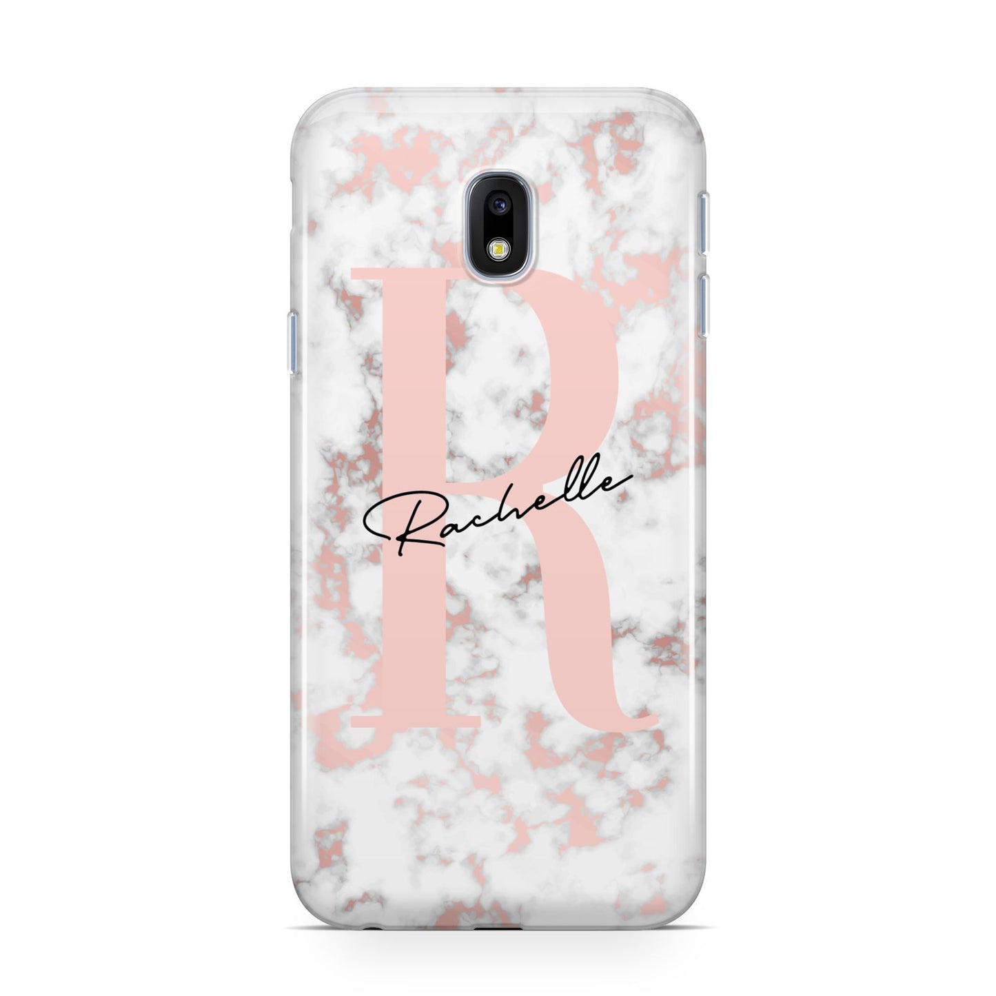 Monogrammed Rose Gold Marble Samsung Galaxy J3 2017 Case